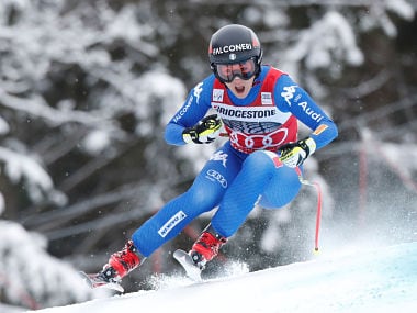 Alpine Skiing - FIS Alpine Skiing World Cup - Women's Alpine Downhill - Garmisch-Partenkirchen, Germany - February 3, 2018 - Sofia Goggia of Italy in action. REUTERS/Dominic Ebenbichler TPX IMAGES OF THE DAY - RC1C93C00AF0