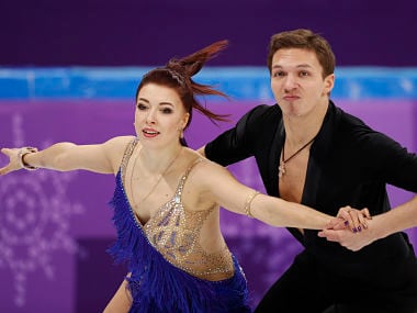 Figure Skating Pyeongchang 2018 Winter Olympics Team Event Ice Dance short dance Gangneung Ice Arena - Gangneung, South Korea February 11, 2018 - Ekaterina Bobrova and Dmitri Soloviev, Olympic athletes from Russia, compete. REUTERS/John Sibley - DEVEE2B07OM31