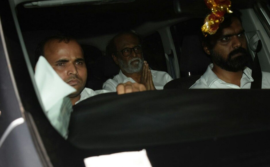 Rajinikanth arrives to pay condolences after Sridevi's untimely demise. Firstpost/ Sachin Gokhale Rajinikanth arrives to pay condolences after Sridevi's untimely demise. Firstpost/ Sachin Gokhale