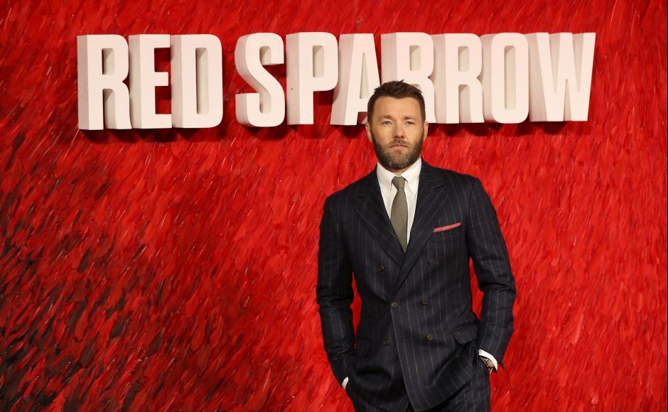 Joel Edgerton, who plays a CIA officer in Red Sparrow, at the red carpet of the movie's premiere in London. Reuters/Simon Dawson Joel Edgerton, who plays a CIA officer in Red Sparrow, at the red carpet of the movie's premiere in London. Reuters/Simon Dawson
