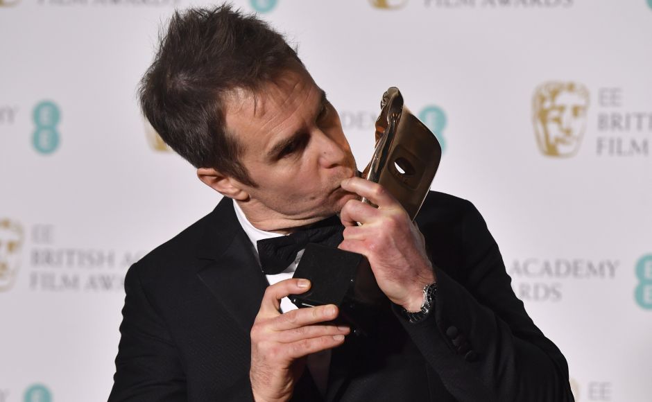Sam Rockwell poses with the award for a Supporting Actor for his work on the film Three Billboards Outside Ebbing, Missouri at BAFTAs. AFP Sam Rockwell poses with the award for a Supporting Actor for his work on the film Three Billboards Outside Ebbing, Missouri at BAFTAs. AFP