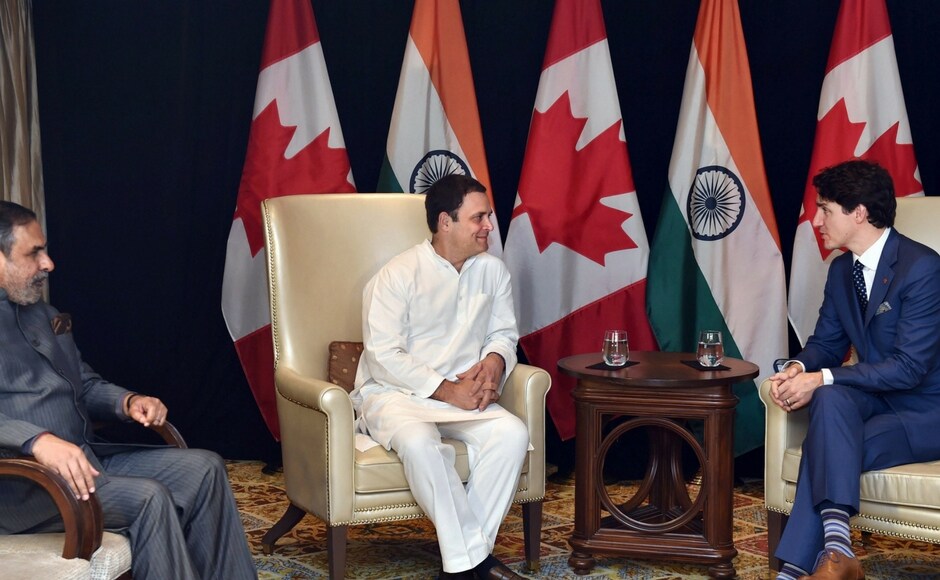 The two leaders also talked about importance of inclusive democracies, besides jobs creation. Rahul's meeting was rescheduled after the Canadian prime minister had to call on President Ram Nath Kovind after bilateral talks with Prime Minister Narendra Modi. PTI The two leaders also talked about importance of inclusive democracies, besides jobs creation. Rahul's meeting was rescheduled after the Canadian prime minister had to call on President Ram Nath Kovind after bilateral talks with Prime Minister Narendra Modi. PTI