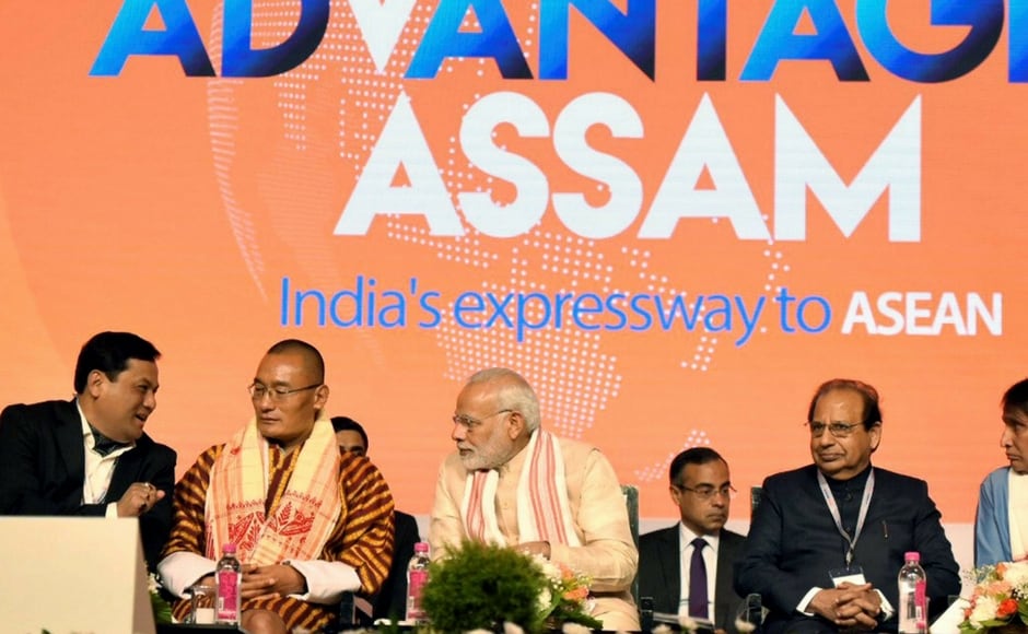 Addressing the event held at the Sarusojai Stadium, the prime minister expressed his happiness that Bangladesh and Bhutan have opened their consulate offices in Guwahati and said the North East is at the heart of India's 'Act East policy'. PTI Narendra Modi in Assam: PM inaugurates Global Investors' Summit, says North East at heart of 'Act East' policy