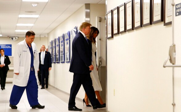 Florida school shooting: Donald Trump and wife Melania visit Parkland hospital to meet survivors Florida school shooting: Donald Trump and wife Melania visit Parkland hospital to meet survivors