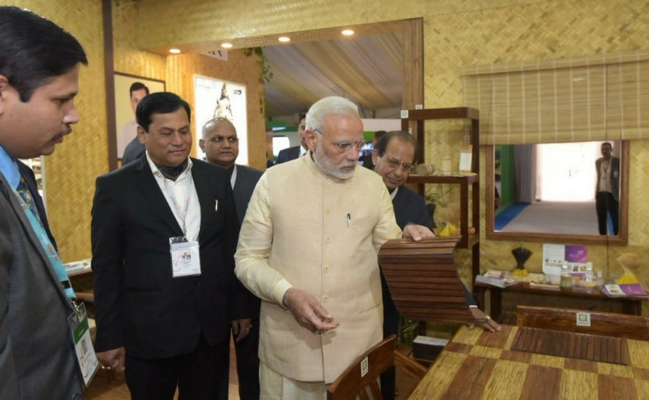Modi said that roads and railways are being constructed at a faster pace in the North East and electricity is being generated at a similar pace. Image courtesy: Twitter/narendramodi Narendra Modi in Assam: PM inaugurates Global Investors' Summit, says North East at heart of 'Act East' policy