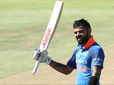Virat Kohli scored his 34th ODI hundred in the 3rd ODI against South Africa at Cape Town. Image Courtesy: Twitter @BCCI
