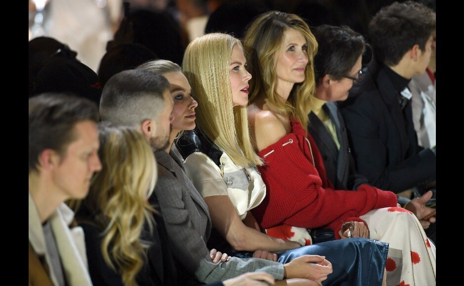 Margot Robbie, Nicole Kidman and Laura Dern were among the front-row stars at the show. Image from AFP/Angela Weiss Margot Robbie, Nicole Kidman and Laura Dern were among the front-row stars at the show. Image from AFP/Angela Weiss