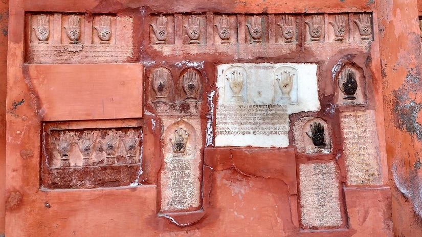 Sati hands at Junagarh fort, Bikaner by Gita Aravamudan