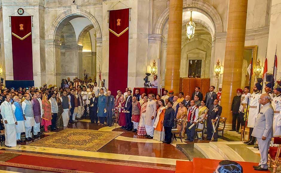 This year, as many as 84 Padma awards were announced, including two duo cases (in a duo case, the award is counted as one). The list comprises three Padma Vibhushan, nine Padma Bhushan and 72 Padma Shri awards. Besides the 43 awardees, the remaining personalities will receive their award during a special function on 2 April. PTI This year, as many as 84 Padma awards were announced, including two duo cases (in a duo case, the award is counted as one). The list comprises three Padma Vibhushan, nine Padma Bhushan and 72 Padma Shri awards. Besides the 43 awardees, the remaining personalities will receive their award during a special function on 2 April. PTI