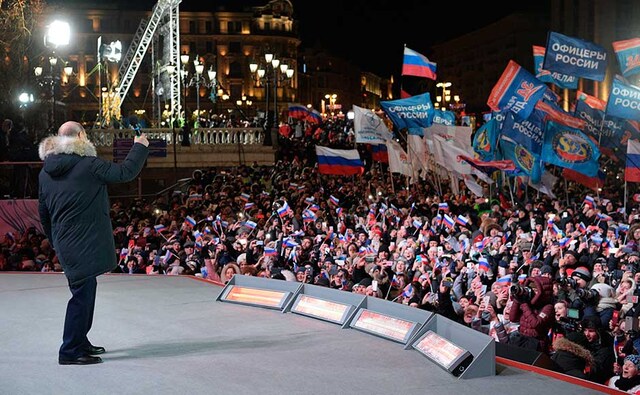Putin has never faced a serious threat to his rule since he came to power on the eve of the new millennium. He won 53 percent of the vote in the 2000 presidential election, 71 percent in 2004 and 64 percent in 2012. Putin waves to the crowd of supporters during a rally near the Kremlin in Moscow. AP Putin has never faced a serious threat to his rule since he came to power on the eve of the new millennium. He won 53 percent of the vote in the 2000 presidential election, 71 percent in 2004 and 64 percent in 2012. Putin waves to the crowd of supporters during a rally near the Kremlin in Moscow. AP