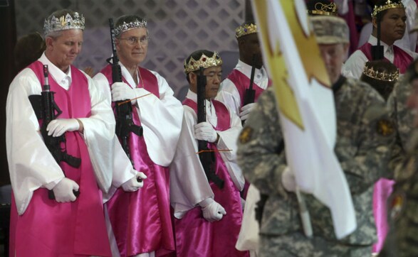 Weeks after Florida school shooting, US church holds commitment ceremony featuring AR-15 rifles Weeks after Florida school shooting, US church holds commitment ceremony featuring AR-15 rifles
