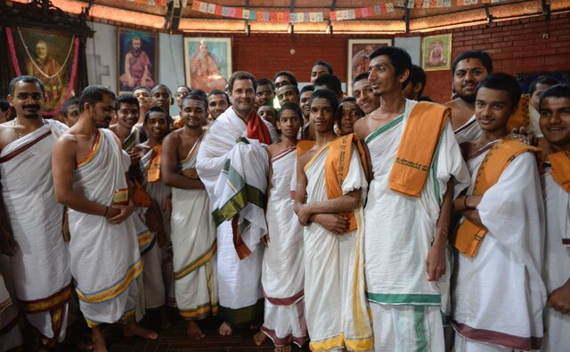 Rahul also visited the Shringeri Sharadamba Temple in Chikmagalur along with Chief Minister Siddaramaiah. Twitter @INCIndia Rahul also visited the Shringeri Sharadamba Temple in Chikmagalur along with Chief Minister Siddaramaiah. Twitter @INCIndia