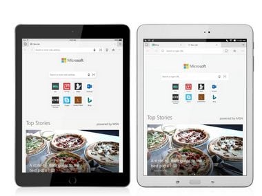 Microsoft Edge on tablets and iPads.