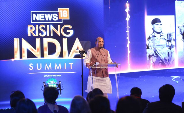 On the second day of News18's Rising India Summit in New Delhi, Union home minister Rajnath Singh Singh stressed on the need for a collective effort in 'rising India'. News18 On the second day of News18's Rising India Summit in New Delhi, Union home minister Rajnath Singh Singh stressed on the need for a collective effort in 'rising India'. News18