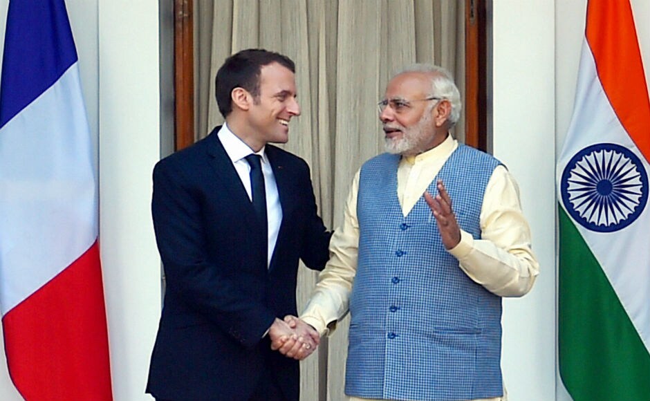 Emmaunel Macron in India: French president accorded ceremonial welcome; meets Narendra Modi to discuss defence, trade