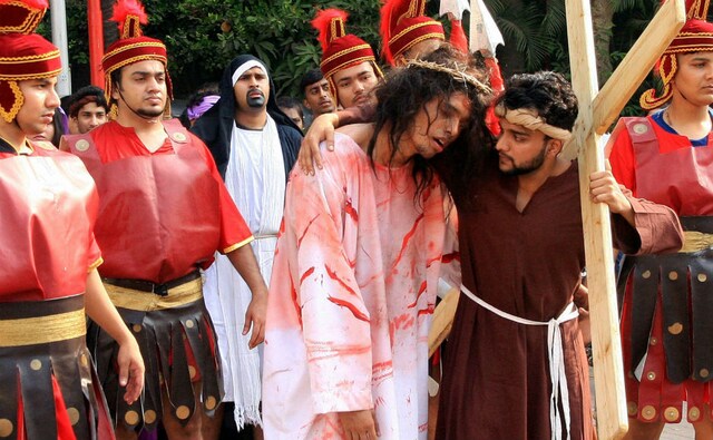 Devotees also took out processions in Mumbai. Christians of varied denominations, from Anglican to Reformed, honour Good Friday with church service and fasting. PTI Devotees also took out processions in Mumbai. Christians of varied denominations, from Anglican to Reformed, honour Good Friday with church service and fasting. PTI