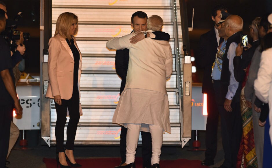 Emmanuel Macron arrives on four-day India visit: Narendra Modi receives French president at Delhi airport