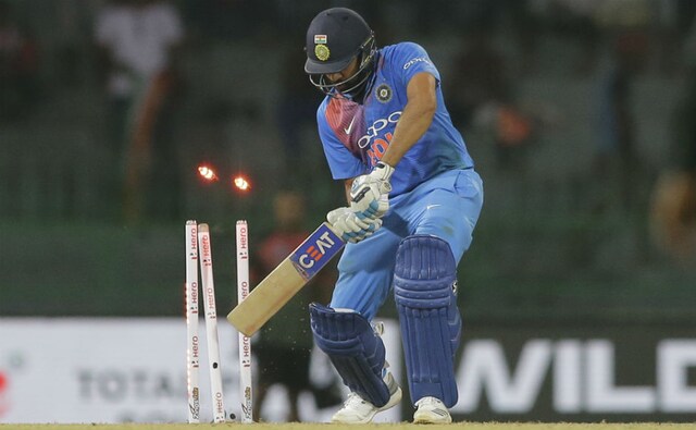Rohit Sharma gets his stumps rattled to depart for a score of 17. AP Rohit Sharma gets his stumps rattled to depart for a score of 17. AP