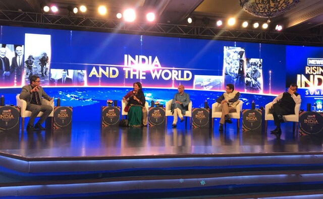 Later, former foreign secretaries Nirupama Rao and Shyam Saran and India Foundation director Shaurya Doval expressed their views on 'India and the World'. News18 Later, former foreign secretaries Nirupama Rao and Shyam Saran and India Foundation director Shaurya Doval expressed their views on 'India and the World'. News18