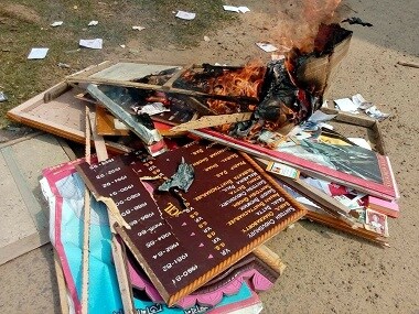 Protests in Tripura on Tuesday. Image: Ayub Sarkar/101Reporters