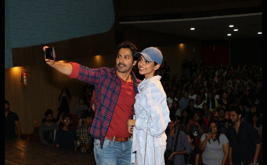 Varun Dhawan and Banita Sandhu meet students and faculty at Sophia College for Women. Varun Dhawan and Banita Sandhu meet students and faculty at Sophia College for Women.