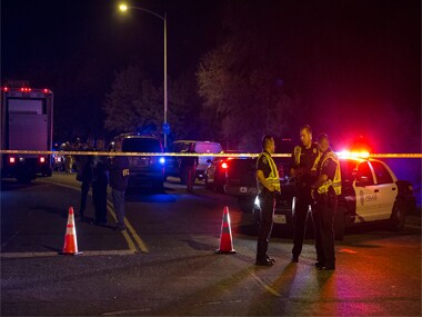 Authorities work the scene of an explosion in Austin, Texas. AP