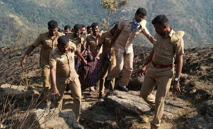 Rescue operations were carried out by the Indian Air Force and local authorities after the Theni fire. Firstpost/Naveen Nair
