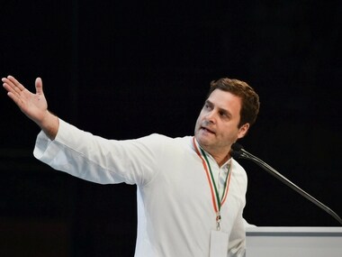 Rahul Gandhi speaks at the conclave. PTI