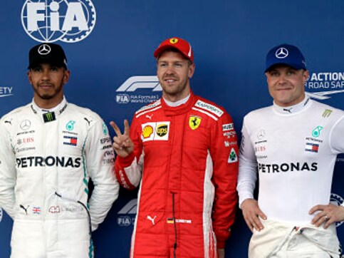 Azerbaijan Grand Prix: Ferrari's Sebastian Vettel pips Mercedes' Lewis Hamilton and Valtteri Bottas to pole Azerbaijan Grand Prix: Ferrari's Sebastian Vettel pips Mercedes' Lewis Hamilton and Valtteri Bottas to pole