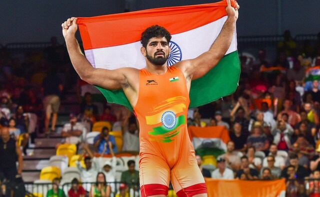 India's Somveer celebrates after winning bronze medal in the MFS86kg wrestling event at the Commonwealth Games 2018 in Gold Coast. PTI India's Somveer celebrates after winning bronze medal in the MFS86kg wrestling event at the Commonwealth Games 2018 in Gold Coast. PTI