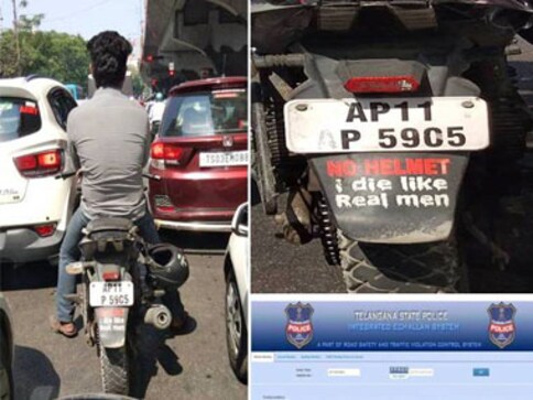 'Live like real men': Hyderabad Traffic Police earns Twitter praise for witty reaction to biker boasting about riding sans helmet