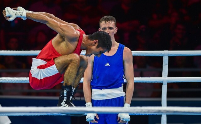 India's Gaurav Solanki celebrates after winning gold in Men's Fly 52kg boxing finals at the Commonwealth Games 2018. He won a gold in his CWG debut PTI. India's Gaurav Solanki celebrates after winning gold in Men's Fly 52kg boxing finals at the Commonwealth Games 2018. He won a gold in his CWG debut PTI.