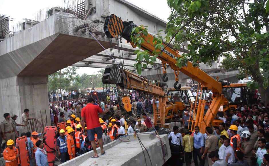 Eighteen persons were killed as an under-construction flyover collapsed on Tuesday in Varanasi, the parliamentary constituency of Prime Minister Narendra Modi. The incident took place in front of the Varanasi Cantt Railway Station. PTI Eighteen persons were killed as an under-construction flyover collapsed on Tuesday in Varanasi, the parliamentary constituency of Prime Minister Narendra Modi. The incident took place in front of the Varanasi Cantt Railway Station. PTI