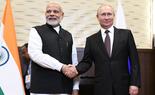 Prime Minister Narendra Modi and Russian president Vladimir Putin held talks on Monday to underline the strong bond between the two "strategic partners". Twitter @narendramodi. Prime Minister Narendra Modi and Russian president Vladimir Putin held talks on Monday to underline the strong bond between the two "strategic partners". Twitter @narendramodi.