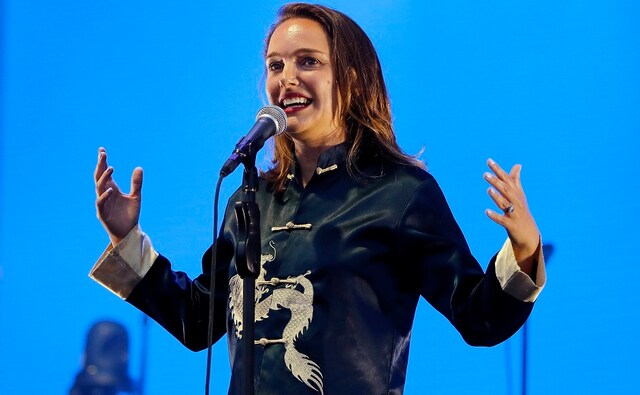 Actress Natalie Portman introduces the band The National at the Boston Calling Music Festival on Friday. Photo by Winslow Townson/Invision/AP Actress Natalie Portman introduces the band The National at the Boston Calling Music Festival on Friday. Photo by Winslow Townson/Invision/AP