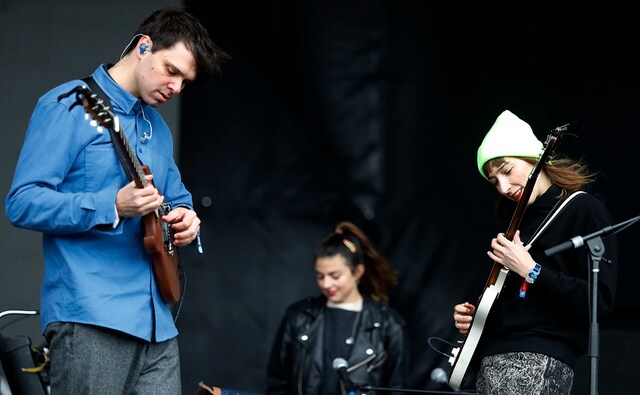 (From L-R) David Longstreth, Angel Deradoorian and Amber Coffman of Dirty Projectors perform at the Boston Calling Music Festival. Photo by Winslow Townson/Invision/AP (From L-R) David Longstreth, Angel Deradoorian and Amber Coffman of Dirty Projectors perform at the Boston Calling Music Festival. Photo by Winslow Townson/Invision/AP
