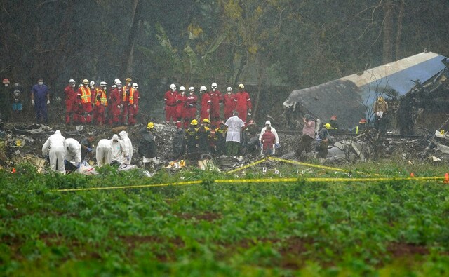 The plane was almost completely destroyed in the crash and subsequent fire. Firefighters raced to the scene to put out the blaze along with a fleet of ambulances to assist any survivors. AP The plane was almost completely destroyed in the crash and subsequent fire. Firefighters raced to the scene to put out the blaze along with a fleet of ambulances to assist any survivors. AP