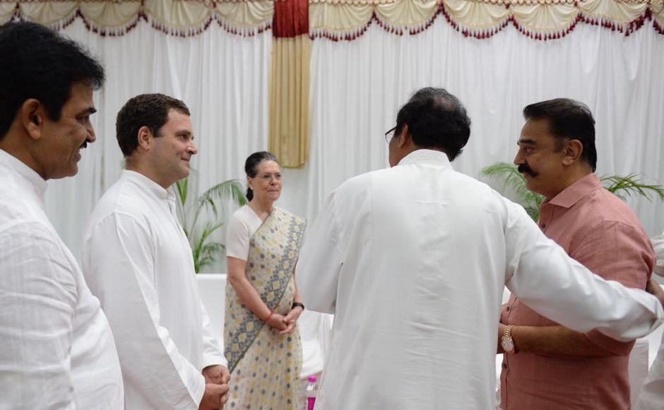 The event also became a platform to forge new acquaintances. Sonia and Rahul were introduced to actor-turned politician Kamal Haasan. Twitter @INC_India The event also became a platform to forge new acquaintances. Sonia and Rahul were introduced to actor-turned politician Kamal Haasan. Twitter @INC_India
