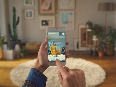 IKEA Place is an AR app which lets you place furniture in the desired place. Image: IKEA