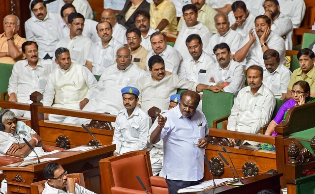While seeking the trust vote in the Karnataka Assembly, Kumaraswamy asserted that the Congress-JD(S) coalition government would complete its five-year tenure. PTI While seeking the trust vote in the Karnataka Assembly, Kumaraswamy asserted that the Congress-JD(S) coalition government would complete its five-year tenure. PTI