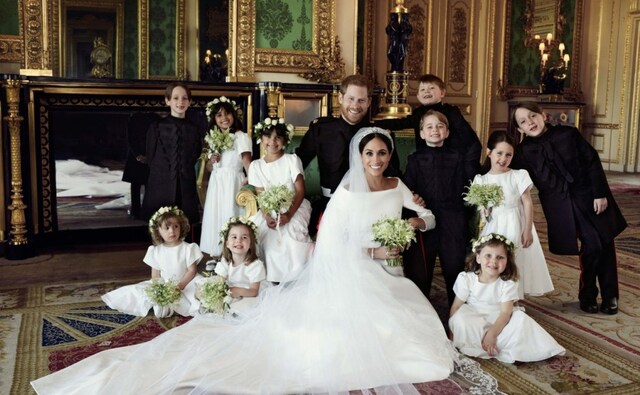 The Duke and Duchess of Sussex with the Bridesmaids and Page Boys in the Green Drawing Room of Windsor Castle. Twitter @KensingtonRoyal The Duke and Duchess of Sussex with the Bridesmaids and Page Boys in the Green Drawing Room of Windsor Castle. Twitter @KensingtonRoyal