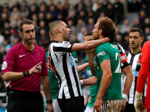 Premier League: Newcastle United striker Islam Slimani charged with violent conduct by FA for kicking Craig Dawson Premier League: Newcastle United striker Islam Slimani charged with violent conduct by FA for kicking Craig Dawson