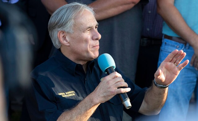 Texas Governor Greg Abbott speaks at the prayer vigil. AP Texas Governor Greg Abbott speaks at the prayer vigil. AP