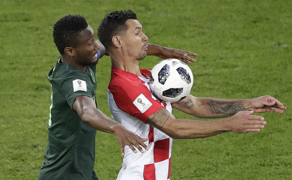 Nigeria's John Obi Mikel fights for the ball with Croatia'a Ivan Strinic. AP Nigeria's John Obi Mikel fights for the ball with Croatia'a Ivan Strinic. AP