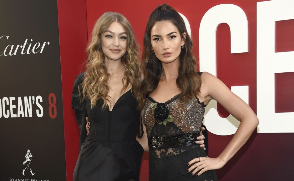 Gigi Hadid (L) and Lily Aldridge attend the world premiere of Ocean's 8 at New York's Alice Tully Hall. Photo by Evan Agostini/Invision/AP Gigi Hadid (L) and Lily Aldridge attend the world premiere of Ocean's 8 at New York's Alice Tully Hall. Photo by Evan Agostini/Invision/AP