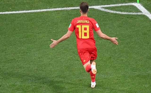 Belgium and England both made extensive changes to their line-ups, having both qualified for the next round. The game ended 1-0, with an Adnan Januzaj goal giving Belgium the victory. AFP Belgium and England both made extensive changes to their line-ups, having both qualified for the next round. The game ended 1-0, with an Adnan Januzaj goal giving Belgium the victory. AFP