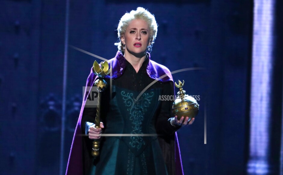 Caissie Levy from the cast of Frozen performs at the 72nd annual Tony Awards. AP/ Michael Zorn Caissie Levy from the cast of Frozen performs at the 72nd annual Tony Awards. AP/ Michael Zorn