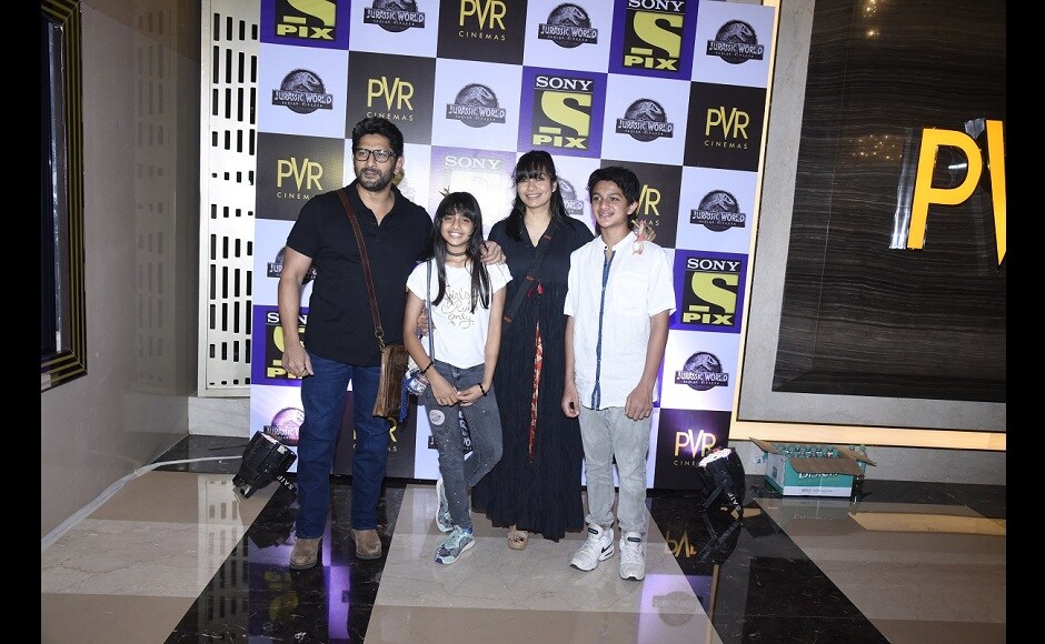 Arshad Warsi and Maria Goretti with their children Zene Zoe and Zeke at the 'Sony PIX Premiere Nights' screening' Arshad Warsi and Maria Goretti with their children Zene Zoe and Zeke at the 'Sony PIX Premiere Nights' screening'