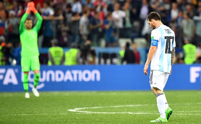 Lionel Messi's Argentina find themselves in a precarious position with only one point in two matches, after being held to a draw against Iceland in their opening fixture. AFP Lionel Messi's Argentina find themselves in a precarious position with only one point in two matches, after being held to a draw against Iceland in their opening fixture. AFP