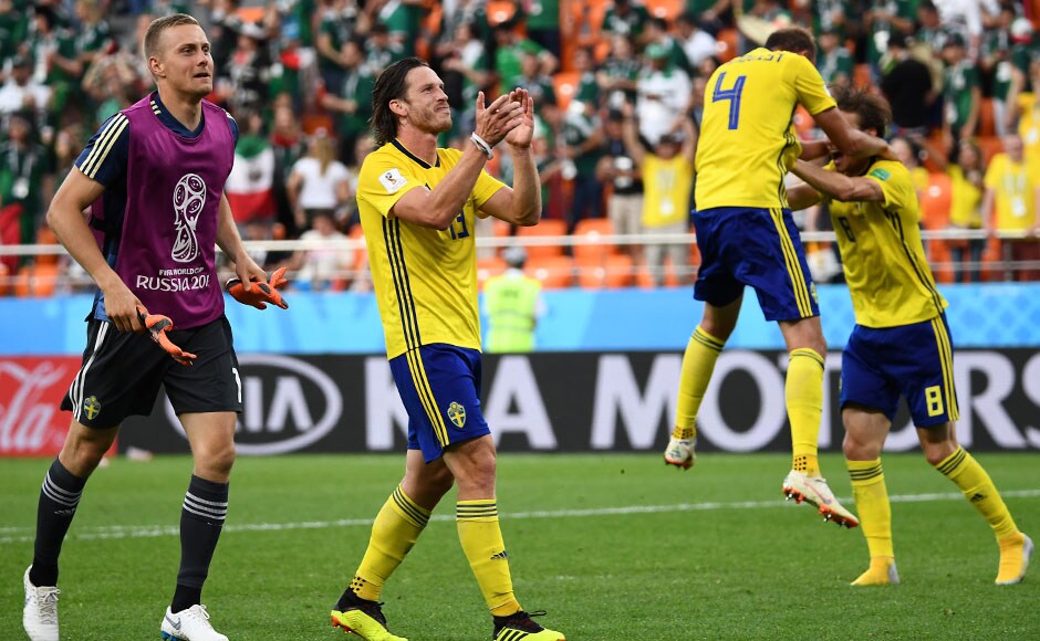 Sweden finished in first place in their group, despite losing 2-1 to Germany. Mexico also qualified, having beaten Germany and South Korea. AFP Sweden finished in first place in their group, despite losing 2-1 to Germany. Mexico also qualified, having beaten Germany and South Korea. AFP
